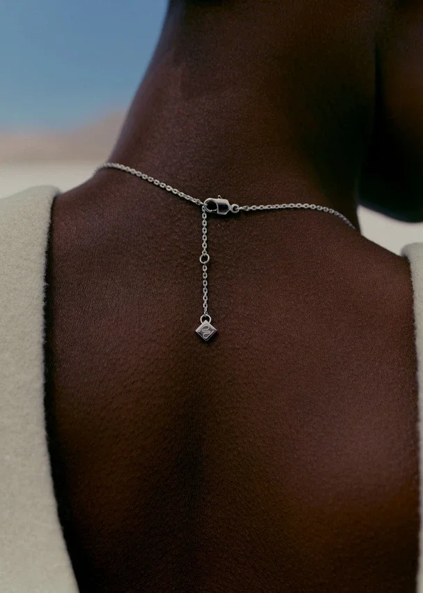 Eroz Double Chain Edition Silver in rhodium plated brass