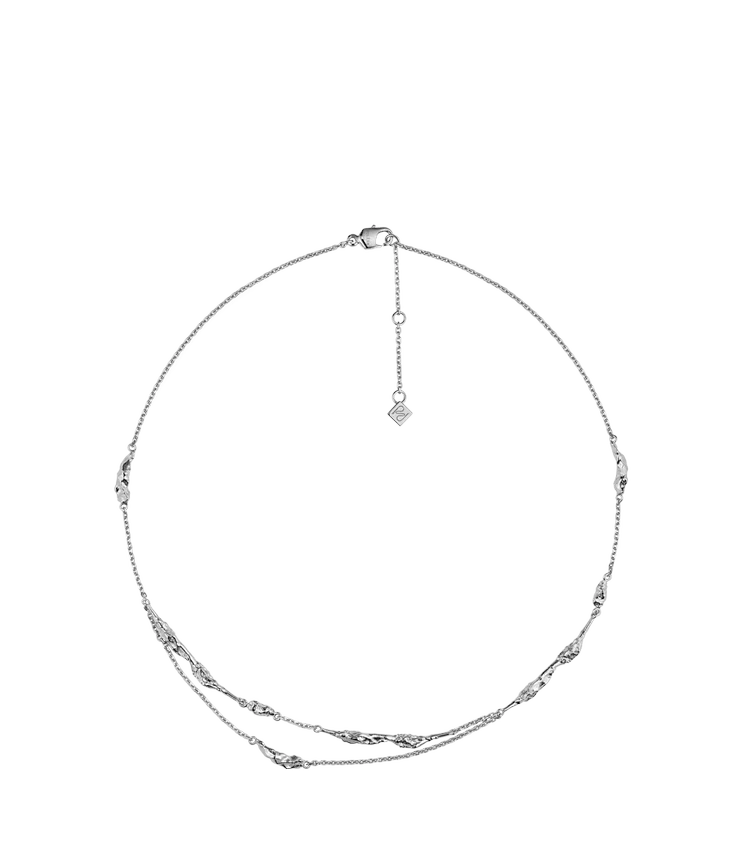 Eroz Double Chain Edition Silver in rhodium plated brass