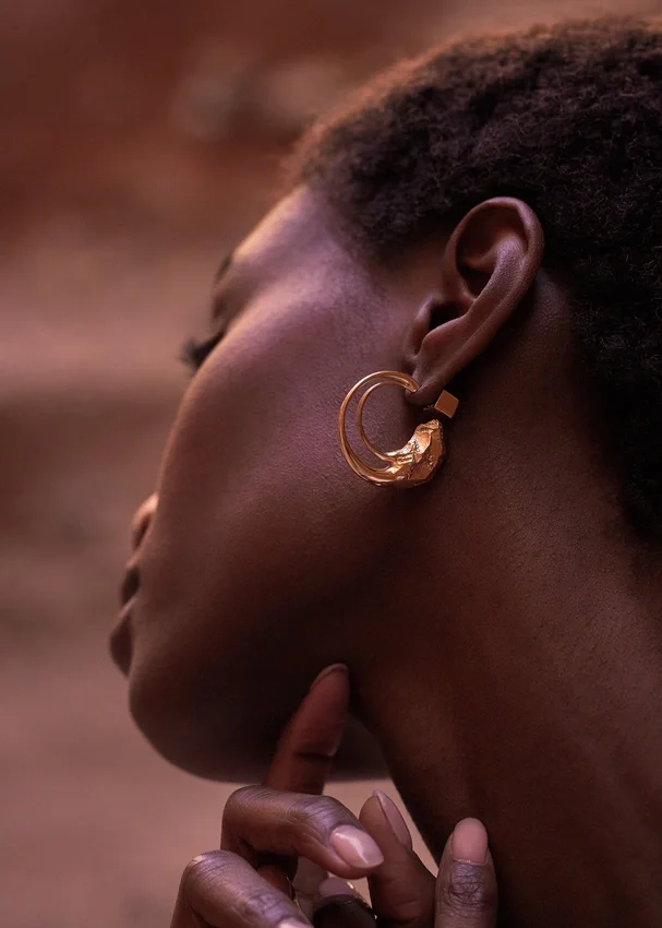 Eroz Hoop Earrings Edition 24 carat gold gilded