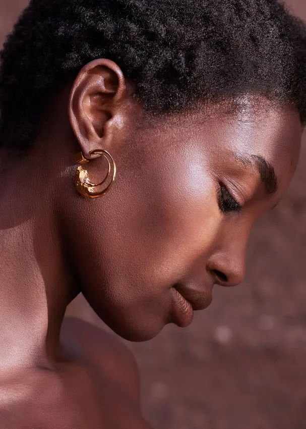 Eroz Hoop Earrings Edition 24 carat gold gilded