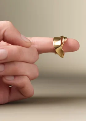 Éole Curled Ring Edition carat gold gilding