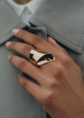 Éole Draped Ring Edition 24 carat gold gilded