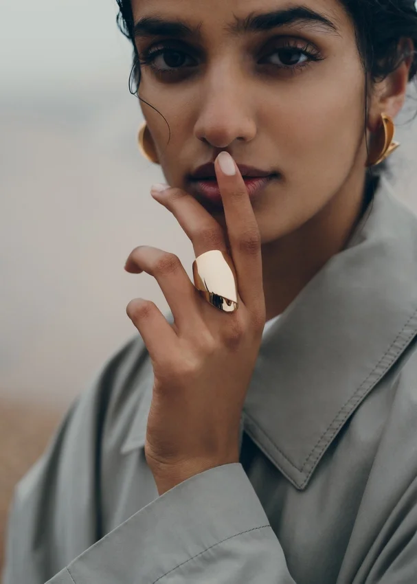 Éole Draped Ring Edition 24 carat gold gilded