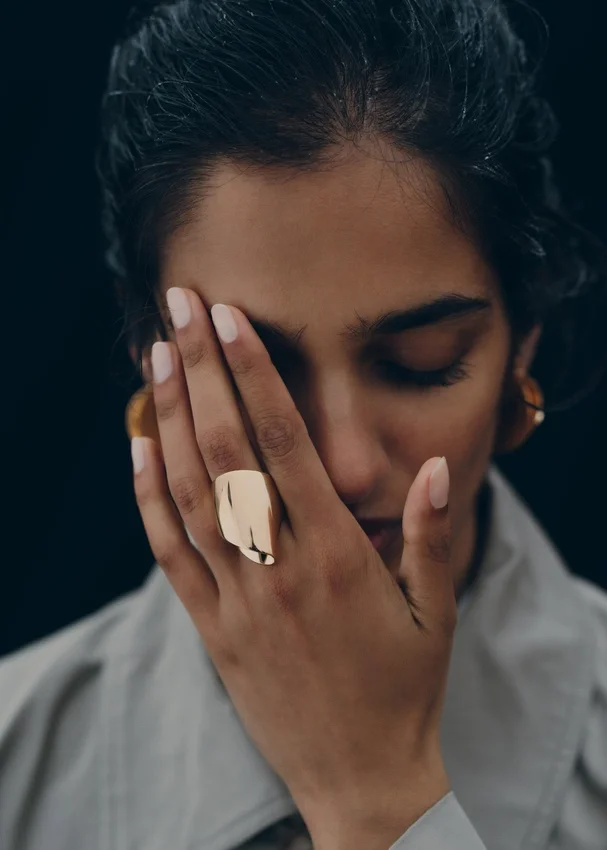 Éole Draped Ring Edition 24 carat gold gilded