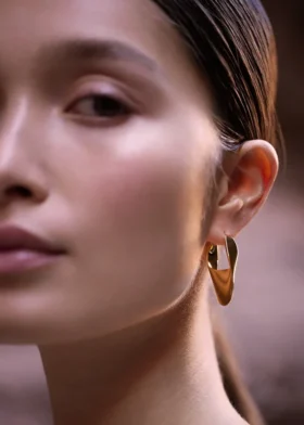 Éole Slim Hoop Earrings Edition 24 carat gold gilded