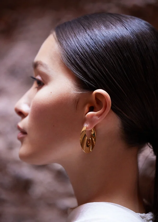 Éole Slim Hoop Earrings Edition 24 carat gold gilded