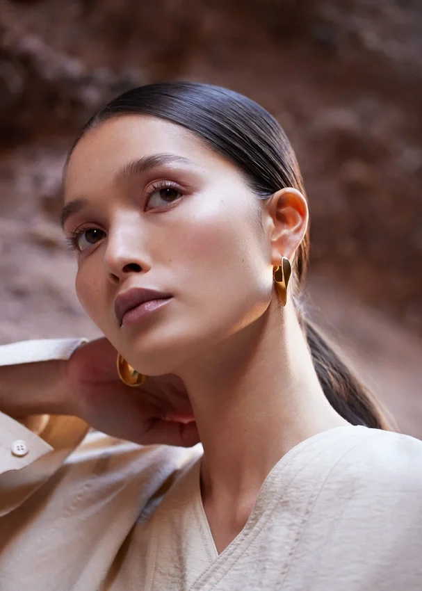 Éole Slim Hoop Earrings Edition 24 carat gold gilded