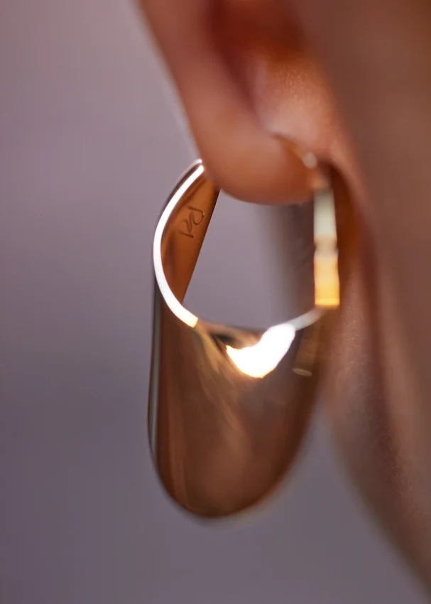 Éole Slim Hoop Earrings Edition 24 carat gold gilded