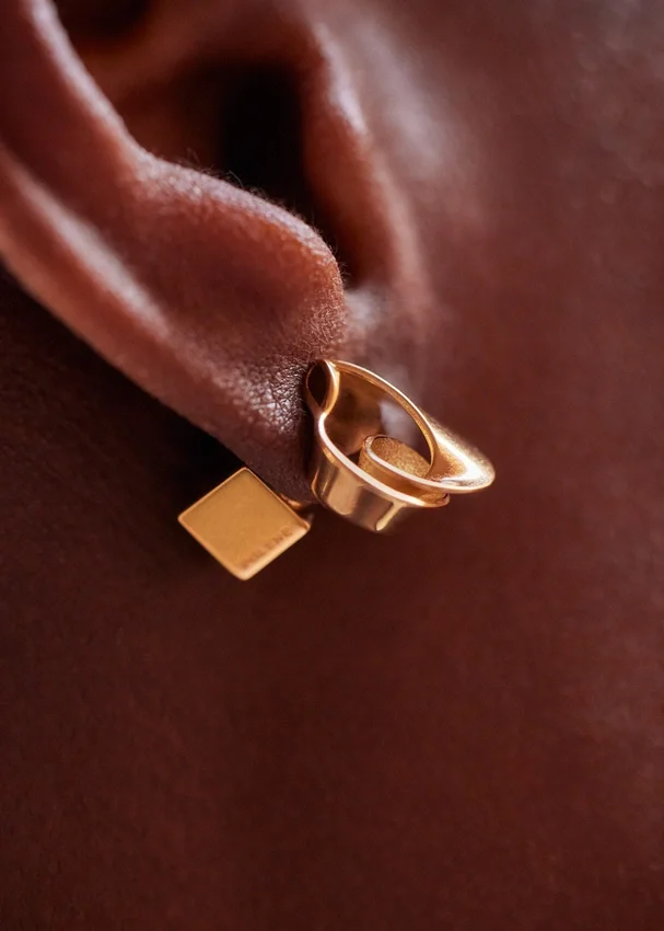 Éole Stud Earrings Edition 24 carat gold gilded