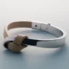 Ormé Bangle Edition Silver in rhodium with Taupe Leather