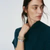 Ormé Cuff Edition Silver in rhodium with Taupe Leather