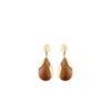 Ormé Earrings Edition Gold Gilded with Camel Leather