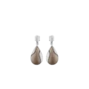 Ormé Earrings Edition Silver in rhodium with Taupe Leather