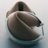 Ormé Hoop Earrings Edition Silver in rhodium with Taupe Leather
