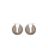 Ormé Hoop Earrings Edition Silver in rhodium with Taupe Leather