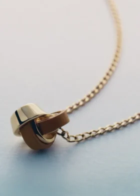 Ormé Necklace Edition Gold Gilded with Camel Leather
