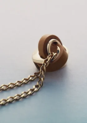 Ormé Necklace Edition Gold Gilded with Camel Leather