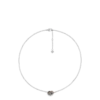 Ormé Necklace Edition Silver in rhodium with Taupe Leather