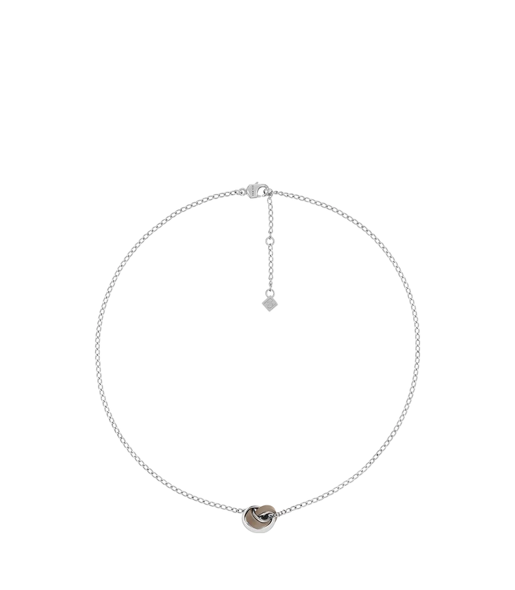 Ormé Necklace Edition Silver in rhodium with Taupe Leather