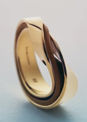 Ormé Ring Edition Gold Gilded with Camel Leather