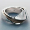 Ormé Ring Edition Silver in rhodium with Taupe Leather