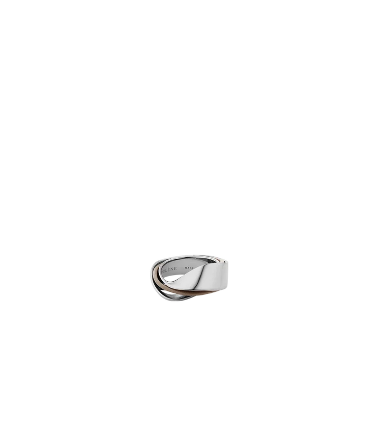 Ormé Ring Edition Silver in rhodium with Taupe Leather